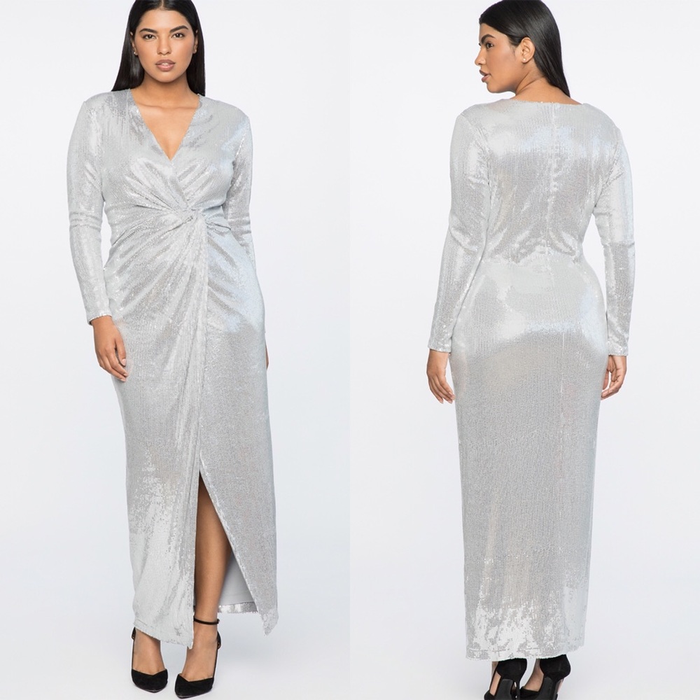 Jason Wu for Eloquii Silver Sequin Gown 22